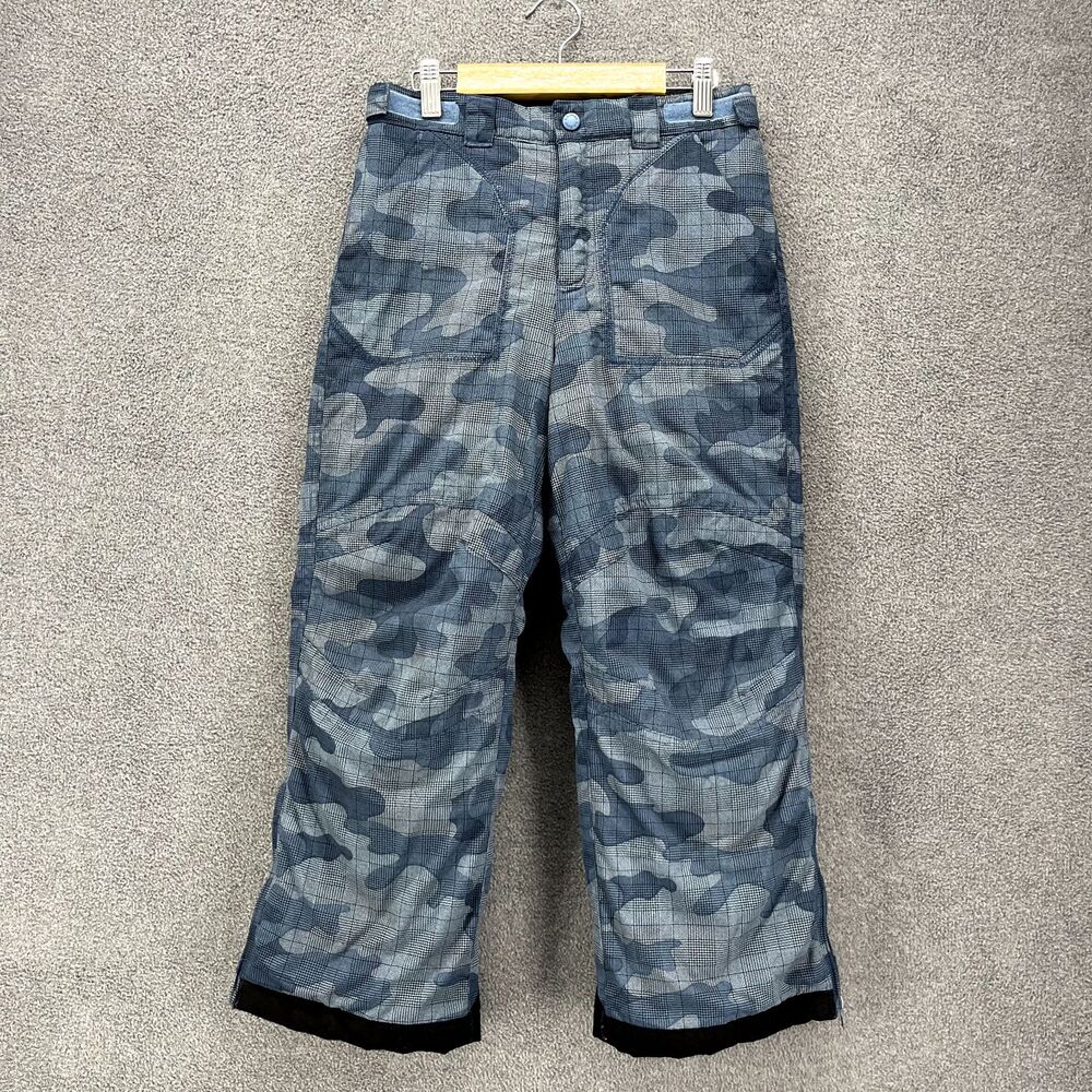 LL Bean Snow Ski Snowboarding Thinsulate Pants Blue Camouflage Kids Size 8
